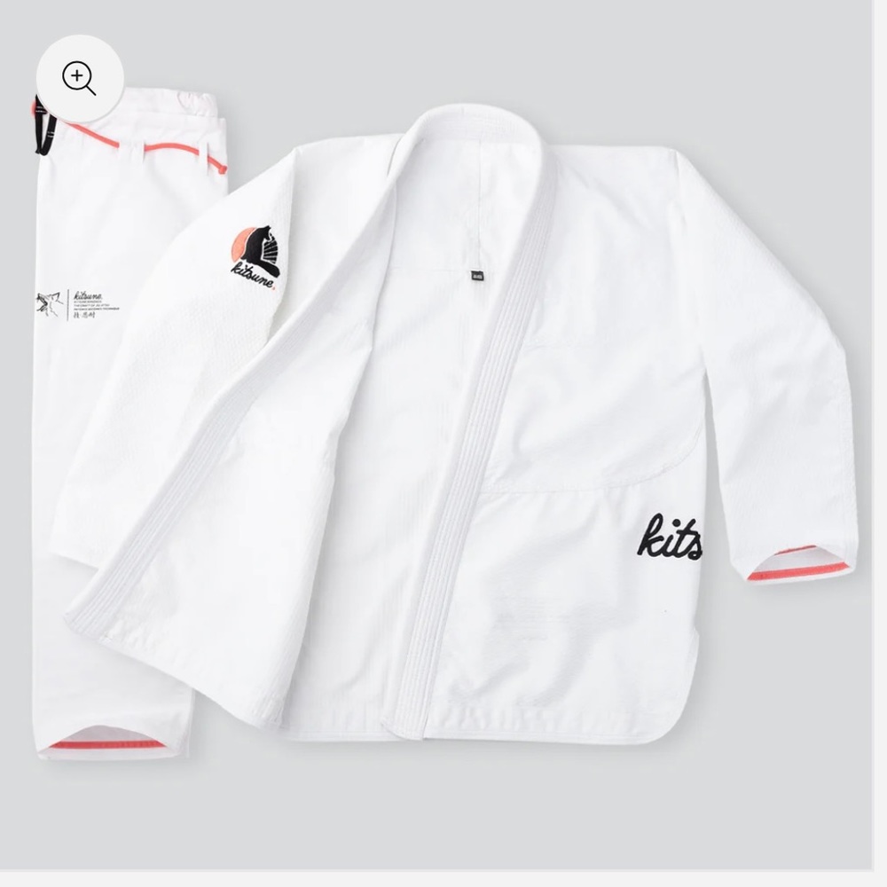 "Cursive Lite" Women's BJJ Gi - White/Coral